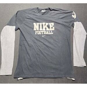 Nike Football Long Sleeve‎ T Shirt XXL Gray #18 Silver Tab Athletic Y2K 90s USA